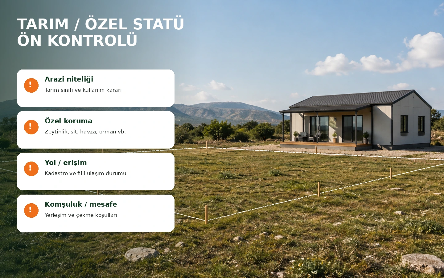 Ruhsatsız yapı riskine ek olarak tarım ve özel koruma kısıtları