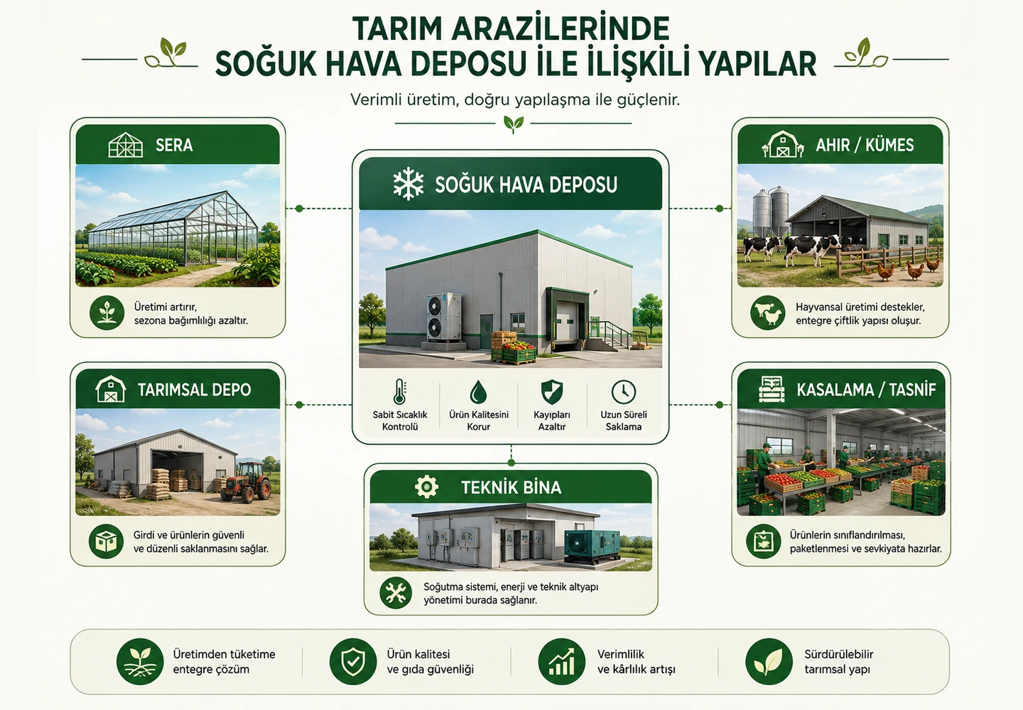 Tarım arazisinde depo sera ahır ve soğuk muhafaza gibi tarımsal yapı türleri